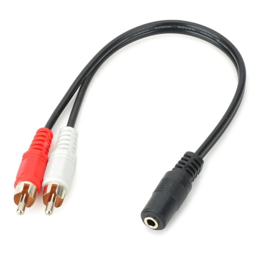 3.5mm Stereo Audio Female Jack to 2 RCA Male Socket to Headphone CABLE