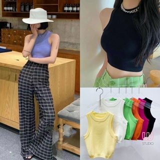 เสื้อครอปแขนกุด🌈ดีเทลแขนเว้าจั้มเอว🍎ผ้านิ่มเนื้อหนาเกรดพรีเมี่ยม☘️งานWStudio
