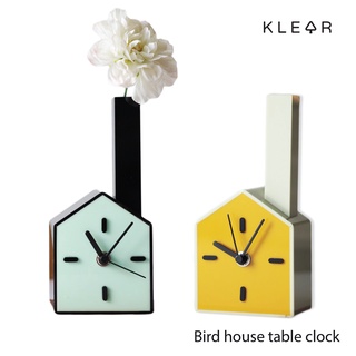 KlearObject Bird house table clock นาฬิกาตั้งโต๊ะ นาฬิกาแขวนผนัง เป็นแจกันดอกไม้ในตัว นาฬิกาอะคริลิค นาฬิกาแจกัน