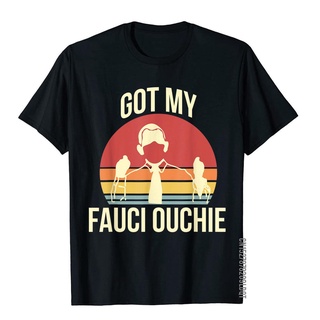 เสื้อยืดผ้าฝ้าย พิมพ์ลาย Got My Fauci Ouchie Vaccine สไตล์วินเทจ แฟชั่นสําหรับผู้ชาย