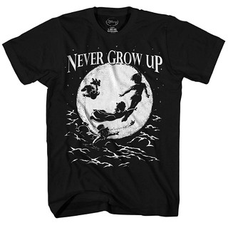 เสื้อยืดลายกราฟฟิก disney peter pan never grow up