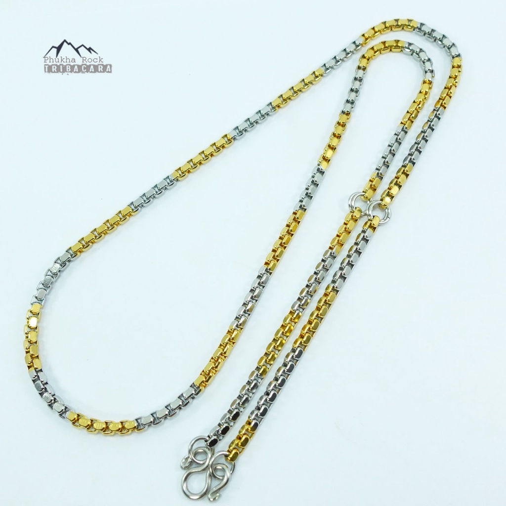 U50 สองกษัตริย์ ลายผ่าหวาย ขัดเหลี่ยม สร้อยคอ แขวนพระ สร้อยสแตนเลส สร้อยพระ stainless necklace - รูปที่ 5