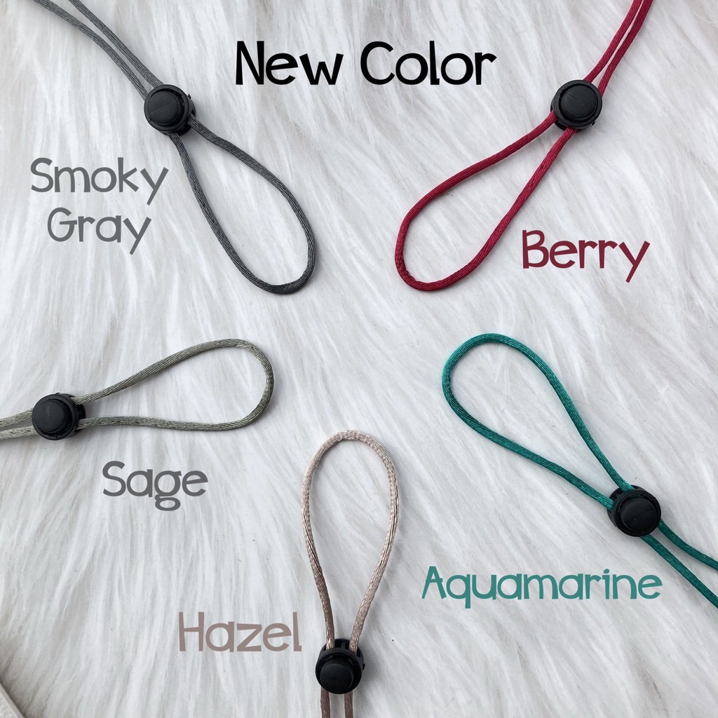 SALE!! สายคล้องแมสผู้ใหญ่ รุ่นตะขอก้ามปู ยาวพิเศษ80-90cm สาย+Stopper ปรับสายได้ ผ้าซาตินเงาสวย สำหรับผู้ชายพำ - รูปที่ 6