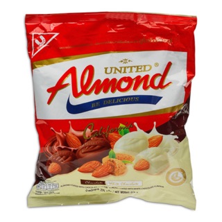 อัลมอนด์เคลือบช็อกโกแลต UNITED Almond 50 เม็ด