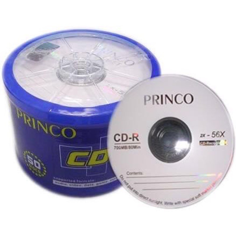 แผ่นซีดี CD-R 700 MB ยี่ห้อ Princo HP ของแท้ 50 แผ่น [ด่วนใส่โค้ด MICK1010 ลด 40บ.]
