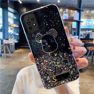 Ready Stock เคส Casing Samsung Galaxy A53 A03 A03s A52S A52 A22 5G 4G 2022 New Glitter Starry Sky Cute Cartoon Bear Transparent Phone Case TPU Silicagel Soft Cove เคสโทรศัพท์