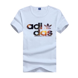 แนวโน้มต้นฉบับผู้หญิงAdidasเสื้อยืดทองพิมพ์โลโก้แขนสั้นเสื้อยืดผ้าฝ้ายAdidasเสื้อยืด 3 สีผู้หญิงเสื้อยืดคอกลมฤดูร้อนที่ม