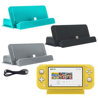 แท่นชาร์จ USB Type-C สำหรับคอนโซล Nintend Switch Lite แท่นชาร์จแบบพกพาแท่นวางฐานสำหรับ Nintend Switch แท่นชาร์จ USB Type-C แบบปรับได้ที่ชาร์จได้อย่างรวดเร็วสำหรับคอนโซล NS Switch Lite เพลิดเพลินกับเกมขณะชาร์จ