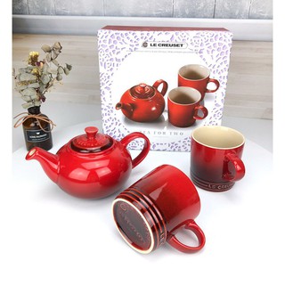 French cool color LC teapot teacup set Cherry red 700ml teapot 350ml mug set