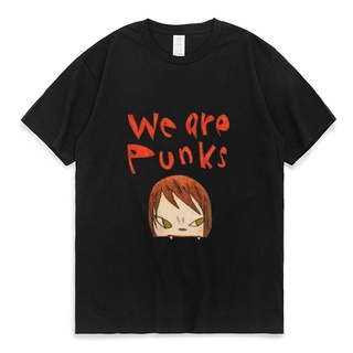 เสื้อยืดวินเทจNbf3f23r97r เสื้อยืดคอกลม ผ้าฝ้าย พิมพ์ลาย Yoomo Nara We Are Punks สไตล์พังก์ ญี่ปุ่น สําหรับผู้ชาย ER66WR