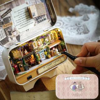 3D Wooden DIY Handmade Box Theatre Dollhouse Miniature Box Cute Mini Doll House Assemble Kits Gif