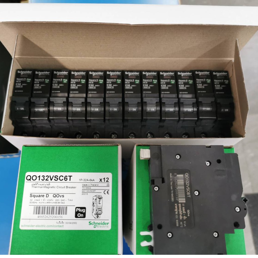 MCB SCHNEIDER SQUARE D Breaker QOVSC6T 1P 6kA เบรกเกอร์ ลูกย่อย ชไนเดอร์ สแควร์ดี สีดำ