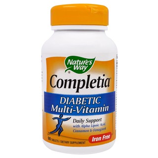 Natures Way, Completia, Diabetic Multi-Vitamin, Iron Free, 90 Tablets