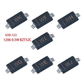 100pcs SOD-123 BZT52C 2 Diodo Zener 1206 W 0.5 V 2.4V 2.7V 3V 3.3V 3.6V 3.9V 4.3V 4.7V 5.1V 5.6V 6.2V 6.8V 7.5V 8.2v 9.1v 10v