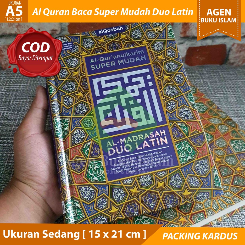 ชําระเงินปลายทาง Al Quran Tajwid Color Al-Madrasah Duo Latin Reading Super Easy Size A5