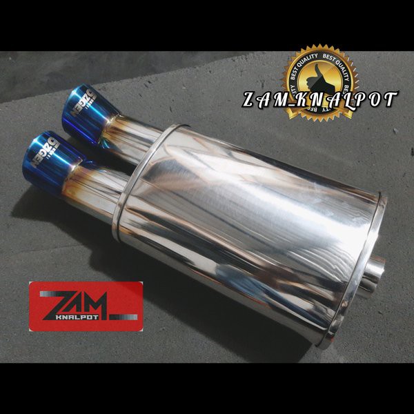 Sebring 5ZIGEN Dual Hole Blue Tip Muffler Jazz Yariz Ayla Brio Agya Calya Xenia
