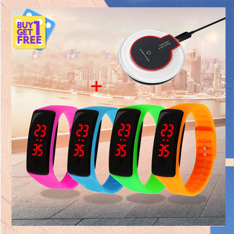 High Speed DC 5V Charging Pad Wireless Charger Portable iPhone 5/6/7/Plus With free led watch