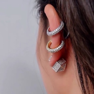 seadada ต่างหูหนีบ คริสตัล ต่างหูสไตล์มินิมอล 14k Crystal Earcuff