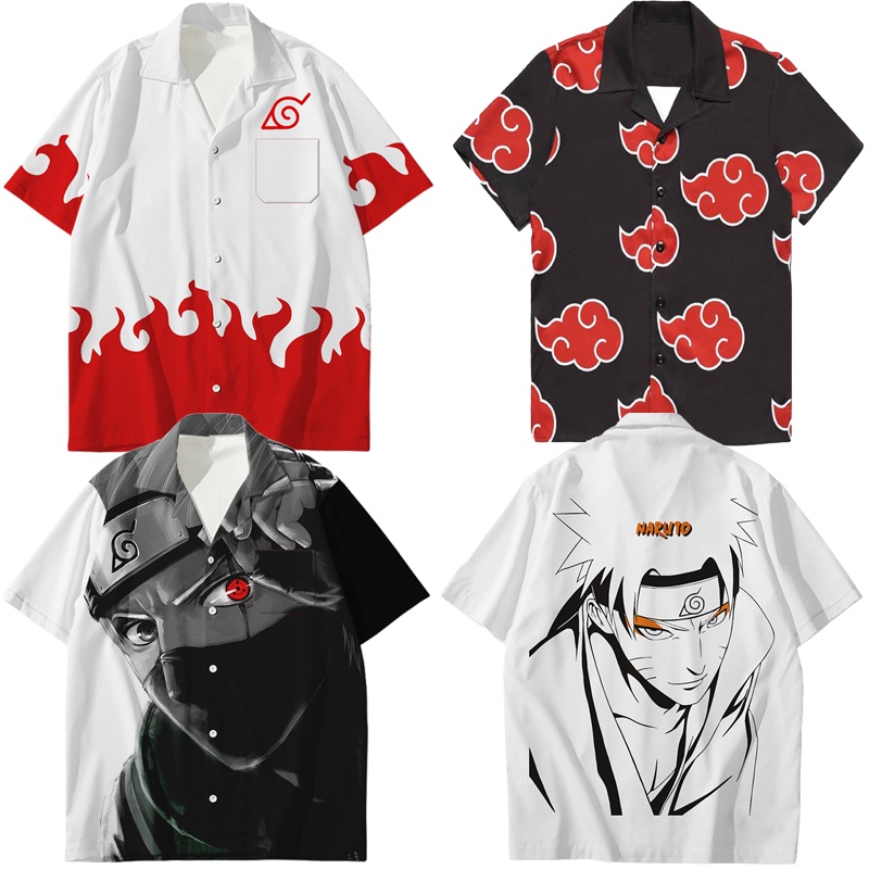 เสื้อเชิ้ต พิมพ์ลายการ์ตูนนารูโตะ 3 มิติ พลัสไซซ์ 5XL แฟชั่นฤดูร้อน สําหรับผู้ชาย