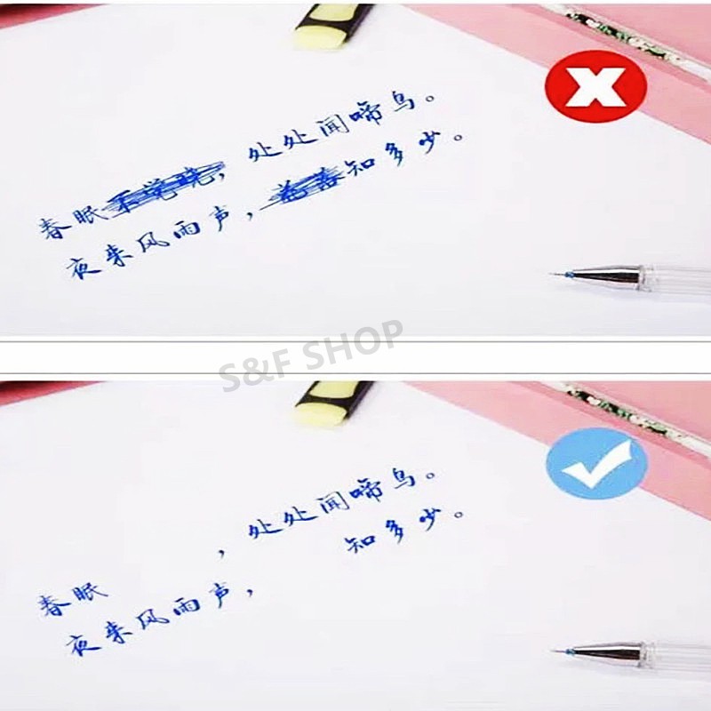 ปากกาลบได้ลายการ์ตูน 12ด้าม/กล่อง**คละสี**（ราคาต่อกล่อง）ยางลบในตัว หมึกน้ำเงิน หัวปากกา0.35-0.5mm #ลบได้#ปากกา - รูปที่ 4