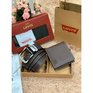 📮@1,090.-🔥🔥SUMMER SALE 7 % +📍(ส่งฟรี EMS)🔥🔥💯Levi’s Belt and Wallet Gift Set