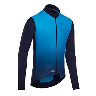 เสื้อปั่นจักรยานแขนยาวกันรังสียูวี เสื้อปั่นจักรยาน TRIBAN Road Cycling Long-Sleeved UV Protection Jersey Blue