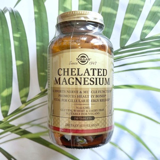 (Solgar®) Chelated Magnesium 250 Tablets คีเลต แมกนีเซียม การทำงานของเส้นประสาทและกล้ามเนื้อ