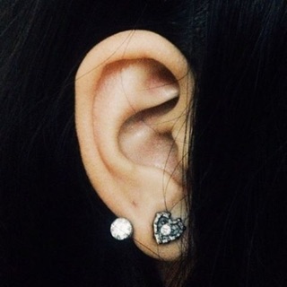 Obey heart earring