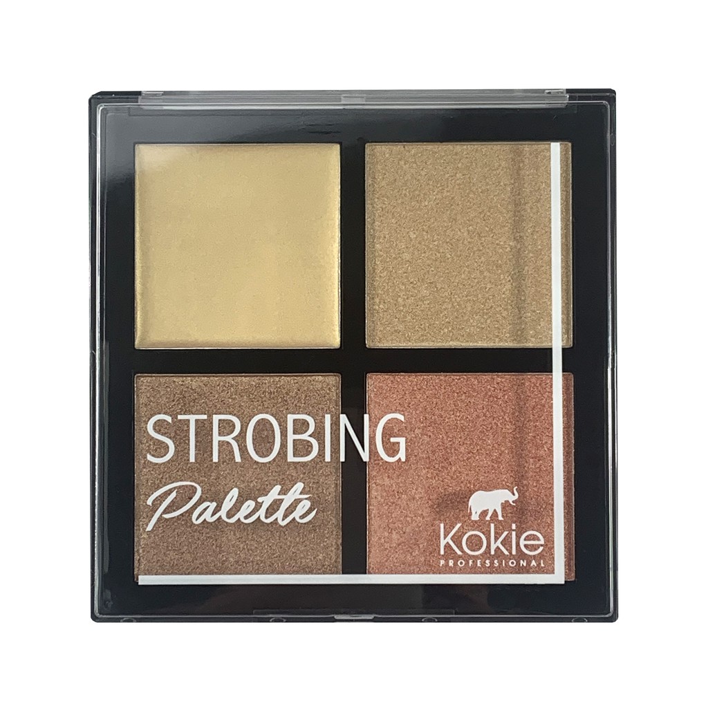 Kokie Strobing Palette 21g ไฮไลท์พาเลท 4 หลุม (ได้ทั้งไฮไลท์และปัดแก้ม) ให้ผิวฉ่ำโกลว ถ่ายรูปขึ้น