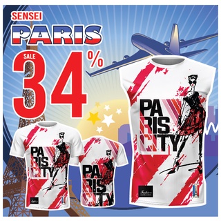 🌈โค้ดSENSEIOMGลด15%🌈เสื้อแขนสั้นพิมพ์ลาย(หน้า-หลัง) SENSEI ลายRUNPARIS4