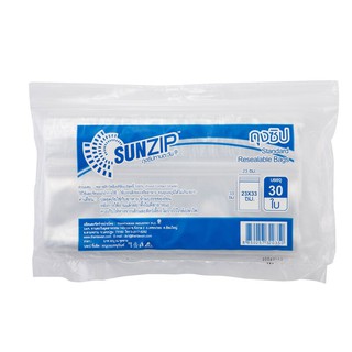 ถุงซิปแพ็คประหยัด 23x33 ซม.แพ็ค30 ใบ SUNZIP Package zipper bag, saving 23x33 cm, 30 pieces, SUNZIP