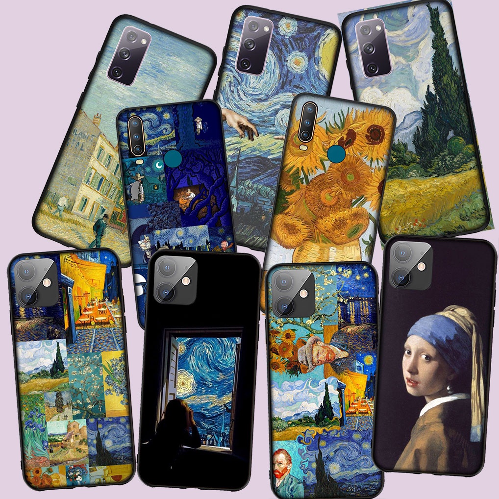 เคสโทรศัพท์Realme C15 C21 C25 C21Y C25Y Real me Y C25Sปลอกนุ่มNA88 Starry Night Van Goghภาพวาดซิลิโค
