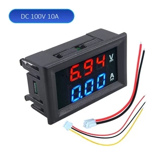 โวลต์มิเตอร์แอมมิเตอร์ดิจิทัล DC 100V 10A 50A 100A หน้าจอ LED ขนาดเล็ก 0.28 นิ้ว