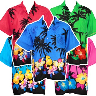 🌴 ไซส์ S L XXL เสื้อเชิ้ตฮาวาย เสื้อลายดอก Hawai Hawaiian Shirt HW268