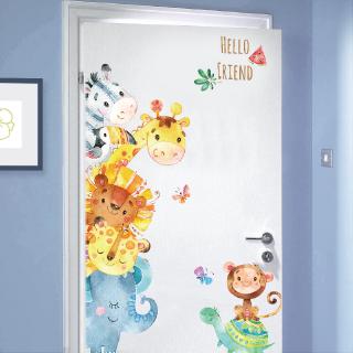 【Zooyoo】สติกเกอร์ติดผนัง Watercolor Small Animal Cartoon Wall Stickers