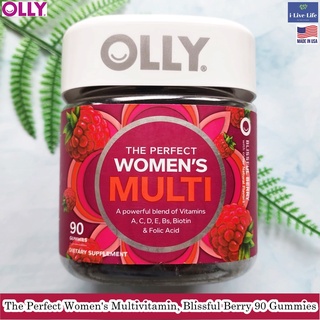 Olly - The Perfect Womens Multivitamin, Blissful Berry 90 Gummies วิตามินรวม สำหรับผู้หญิง แบบเม็ดเคี้ยว