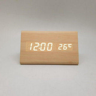 G.house Online นาฬิกาตั้งโต๊ะ LED  CSL011-WH สีไม้เป็นแบบชาร์จค่ะ สายชาร์จแถมค่ะ