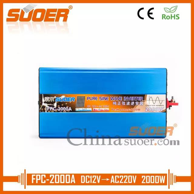 มีรับประกัน! 2,000 วัตต์ อินเวอร์เตอร์ (Inverter) 12v - 24v 2000w SUOER (FPC-2000 A - B ) Pure Sine 