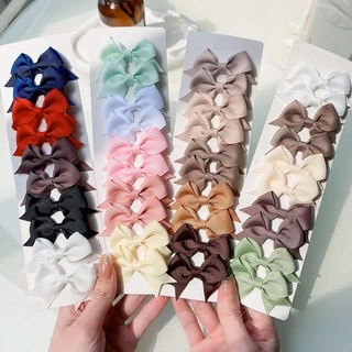 KIDSBOWS ใหม่ กิ๊บติดผมริบบิ้นโบว์ แฮนด์เมด เครื่องประดับผม สําหรับเด็กผู้หญิง 10 ชิ้น ต่อชุด