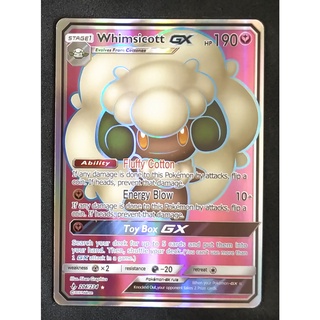 Whimsicott GX Card 206/234 เอลฟูน Pokemon Card Gold Flash Light (Glossy) ภาษาอังกฤษ