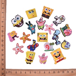 การ์ตูน Spongebob Crocs Jibbits อะนิเมะ Jibitz Charm Pin Patrick Star รองเท้า Charms Starfish Snail Jibits Corcks สําหรับผู้หญิง อุปกรณ์เสริมตกแต่งรองเท้า