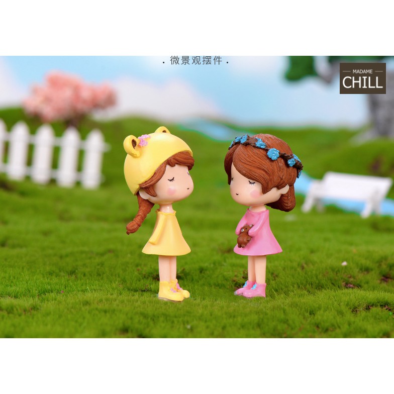 [MC431] ตุ๊กตุ่นจิ๋ว เด็กหญิง สวมมง สวมหมวก (1 ตัว ราคา 25 บาท)