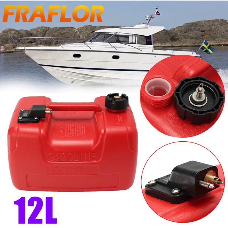 แบบพกพาถังน้ำมันเชื้อเพลิงเรือ 3.2 แกลลอน 12L ลิตร Marine Outboard การใช้ถังการใช้ท่อ Connector การใ