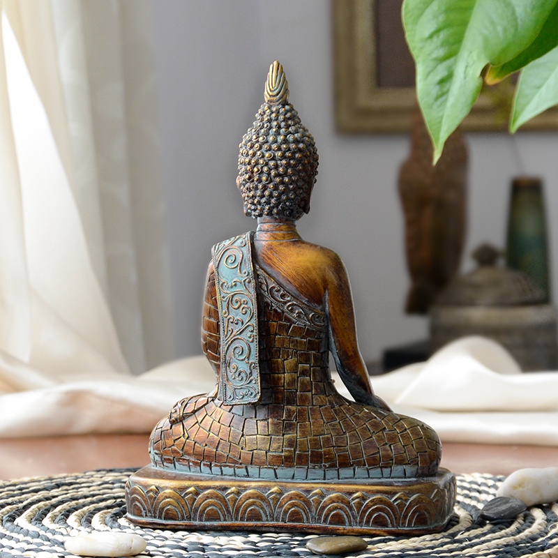 ✸♀Buddha statues Thailand Buddha statue sculpture home decor office desk ornament vintage gift figurine Hindu siting Bud