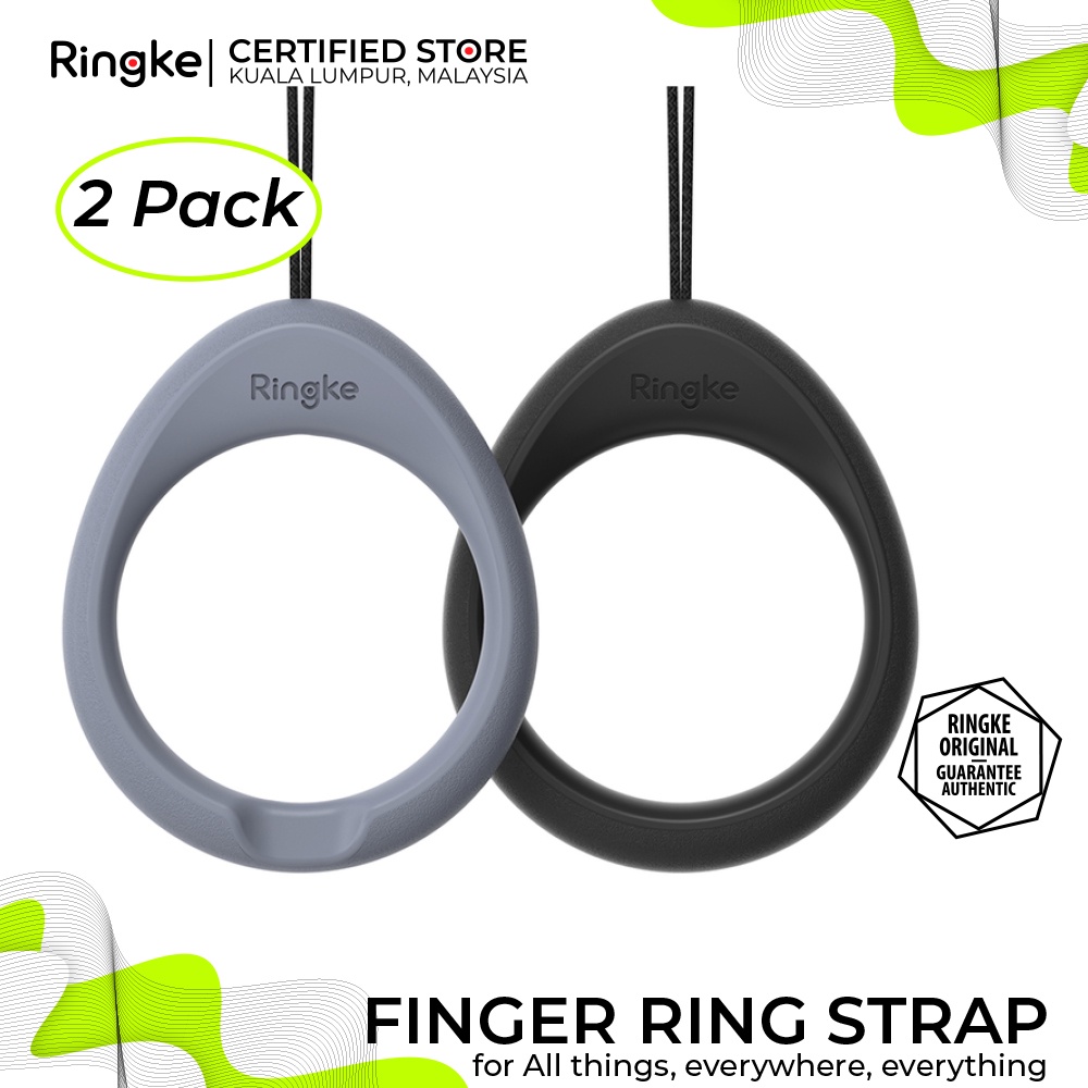 RINGKE FINGER RING STRAP (2 แพ็ค) ซิลิโคนสมาร์ทโฟน Grip Lanyard Holder พร้อมเคสโทรศัพท์ฟังก์ชั่นเมาท์กันลื่น, Ke – โปรปัง