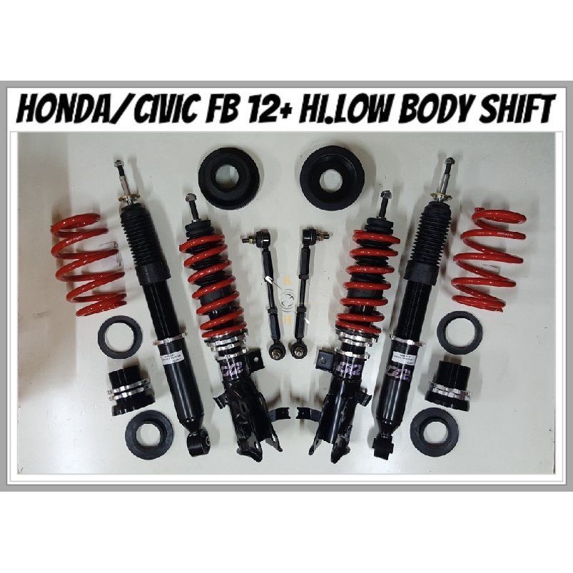 ชุดสปริงโช้คอัพต่ําแบบปรับได้ D2 Motorsport - Honda Civic FB/FD, OLD MODEL รุ่นทั้งหมด-