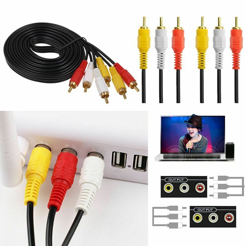 【พร้อมส่ง】สายเคเบิลเสียงวิดีโอ Av 1.5 ม. 3 ม. 5 ม. 3RCA เป็น 3RCA ปลั๊กแจ็ค AUX วิดีโอคอมโพสิต ตัวผู้ เป็นตัวผู้ สําหรับ TV DVD TVPLUS