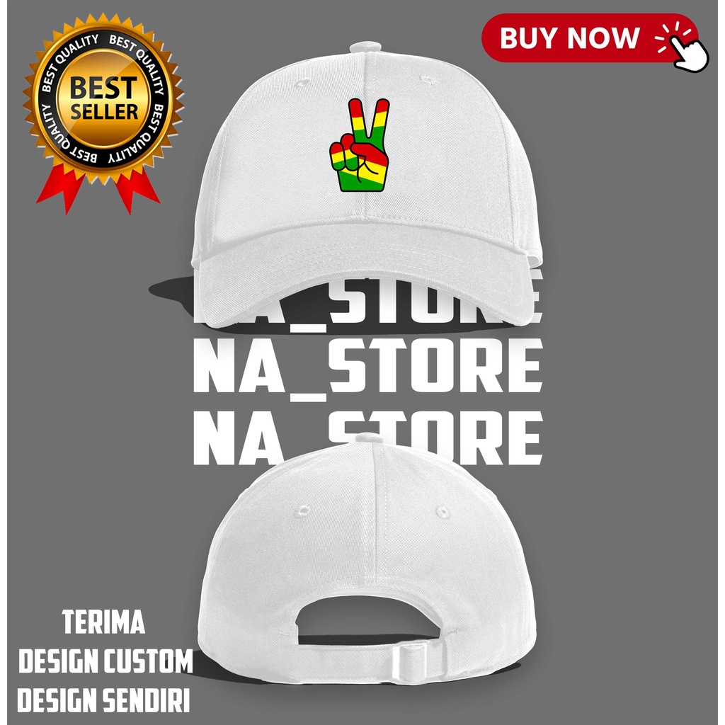 หมวกเบสบอล V SIGN RASTAFARI REGGAE PEACE เท่ๆ!!! ผู้ชายผู้หญิง V SIGN