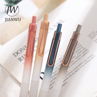 Jianwu ปากกาเจล 0.5 มม. สีดํา 4 ชิ้น ต่อชุด สําหรับนักเรียน สํานักงาน