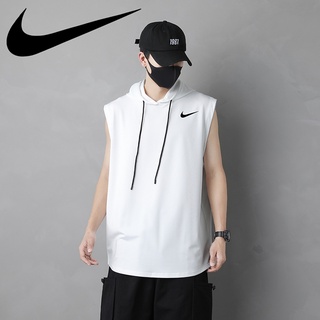 Nike เสื้อกล้าม มีฮู้ด ระบายอากาศ แบบแห้งเร็ว เหมาะกับการวิ่ง เล่นกีฬา ฟิตเนส กลางแจ้ง สําหรับผู้ชาย